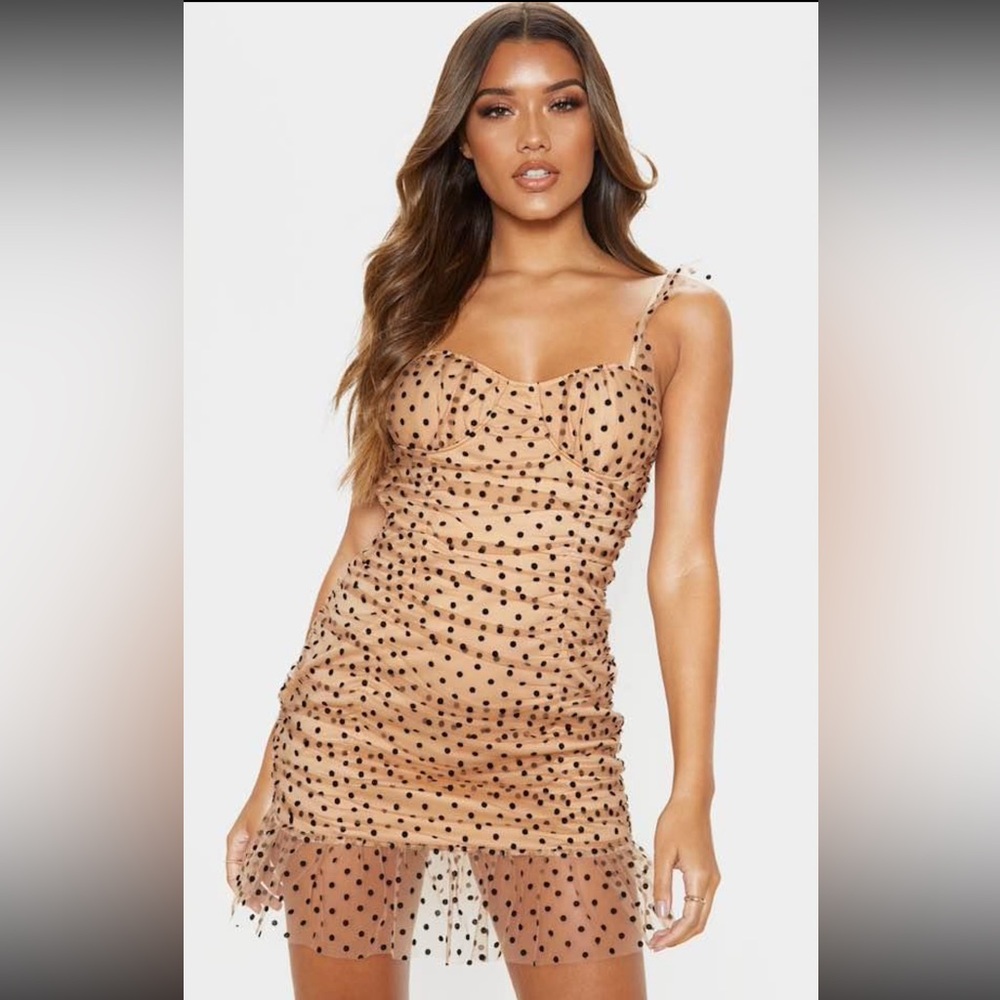 Pretty Little Thing -Polka Dot Mesh Dress